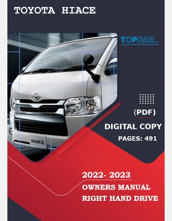 toyota hiace 2022-2023 owners manual in english